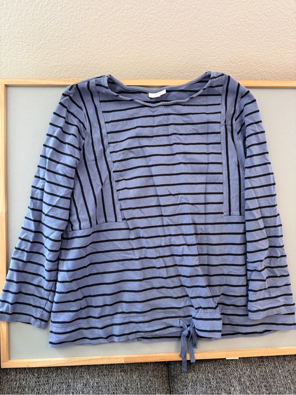 J. Jill Blue Striped Long Sleeve Tee